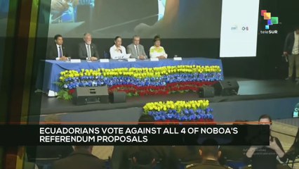 FTS 12:30 17-11: Ecuadorians vote against all 4 of Noboa´s referendum proposals