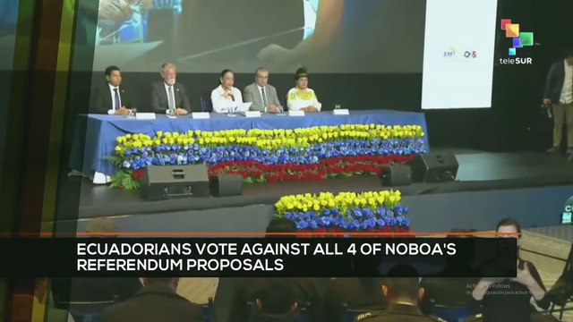 FTS 12:30 17-11: Ecuadorians vote against all 4 of Noboa´s referendum proposals