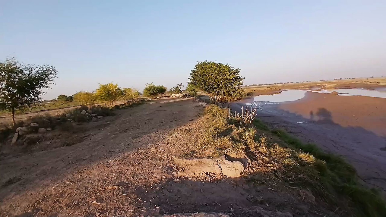 View of a dry river in winter
