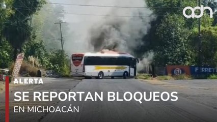 🚨¡Última Hora! Reportan bloqueos y quema de vehículos en distintos tramos carreteros de Michoacán