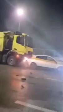 Icy chaos: Cars and trucks crash in massive Russian pileup