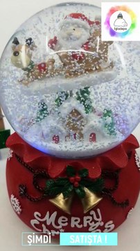 Müzikli Işıklı Hareketli Kar Küreleri Yılbaşı Özel ! Kardan Adam ve Noel Baba