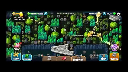 Diggy's Adventure, Island of Gorgon, Clash of Immortals, Tasks of the Story only.