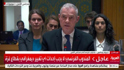 المندوب الفرنسي: ندعم حل الدولتين تعيشان جنبا إلى جنب