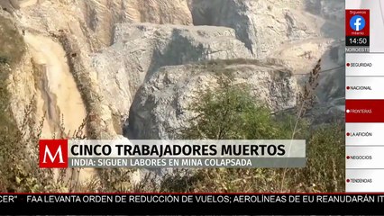 En la India, varios mineros quedan atrapados tras un derrumbe; por lo menos hay cinco fallecidos
