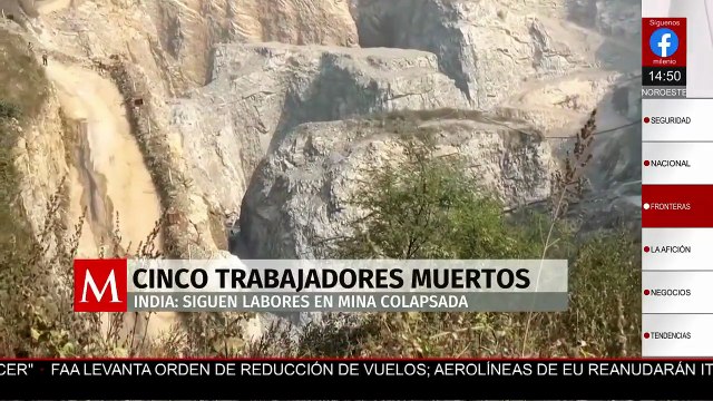 En la India, varios mineros quedan atrapados tras un derrumbe; por lo menos hay cinco fallecidos