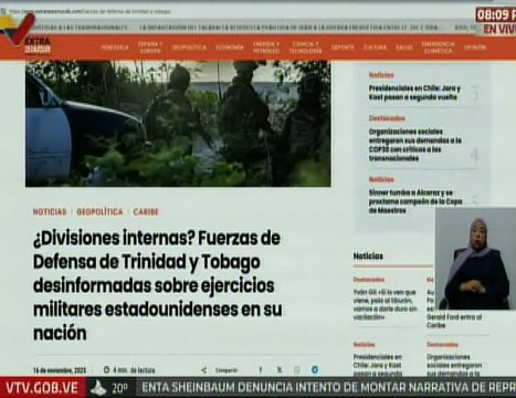 Jefe de Estado: El pueblo trinitense está en contra de las acciones bélicas de su primera ministra