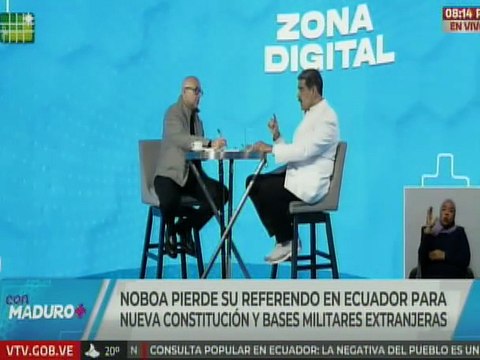 Presidente Maduro: El pueblo ecuatoriano le dijo no a las bases militares extranjeras en su territorio