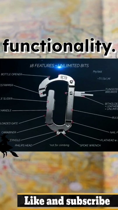 Octo Versatile Titanium 18-In-1 Carabiner w. Window Breaker
