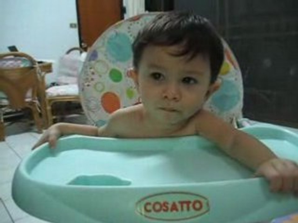 Jonathan 14 Months Eating in the High Chair
