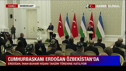 Erdoğan'a Özbekistan'da İmam Buhari Nişanı takdim edildi: Ezeli ve ebedi kardeşliğmizin sembolü
