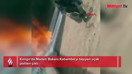 Kongo'da bakanı taşıyan uçak pistten çıktı, alev topuna döndü!