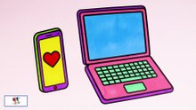 Drawing and Coloring Laptop & Mobile Phone