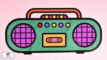 Drawing and Coloring Radio Cassette Player