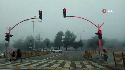 Erzurum güne sisle uyandı