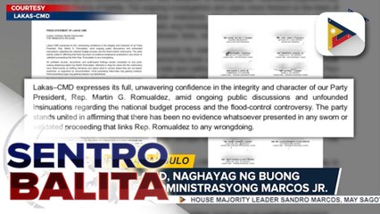 Lakas-CMD, naghayag ng buong suporta sa administrasyong Marcos Jr.; Liderato ng Kamara, tiniyak na kaisa sila sa paglilinis ng pamahalaan vs. katiwalian | ulat ni Mela Lesmoras