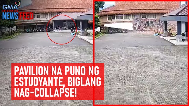 Pavilion na puno ng estudyante, biglang nag-collapse! | GMA Integrated Newsfeed
