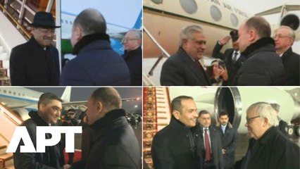 Warm Welcome in Snowy Moscow as SCO Leaders from Uzbekistan, Kazakhstan, Qatar & Pakistan Arrive