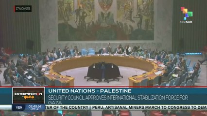 U.N l Palestine security council approves international stabilization force for Gaza