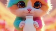 Rainbow Kitten's Walk #ai #cat #lovecats #cats#catvideos #funny #kittens #catlover 24042025CCat