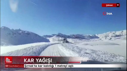 Şırnak'ta kar kalınlığı 1 metreyi aştı