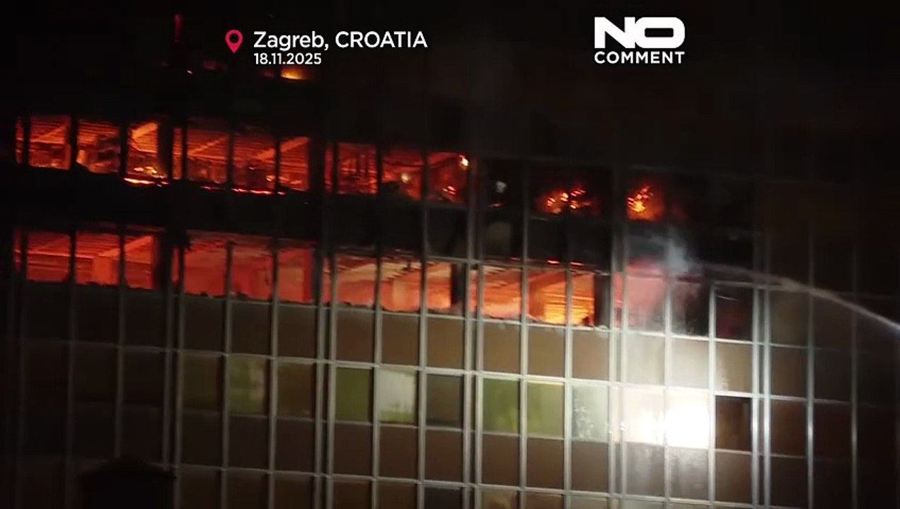 Hochhausbrand in Zagreb richtet schwere Schäden an