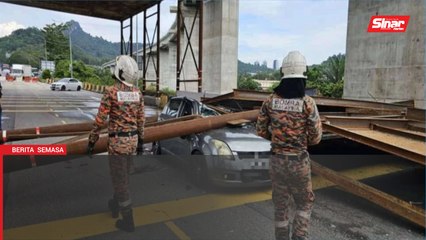 Kereta dihempap runtuhan binaan ECRL
