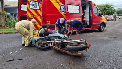 Motociclista fica ferido após colisão com carro no Bairro Brasília