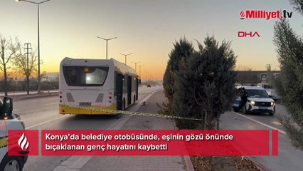 Belediye otobüsünde cinayet! Eşinin gözü önünde öldü