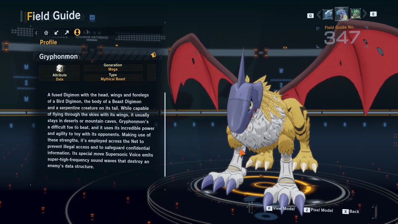 gryphonmon all digivolution/de-digivolution/profile Digimon Story Time Stranger