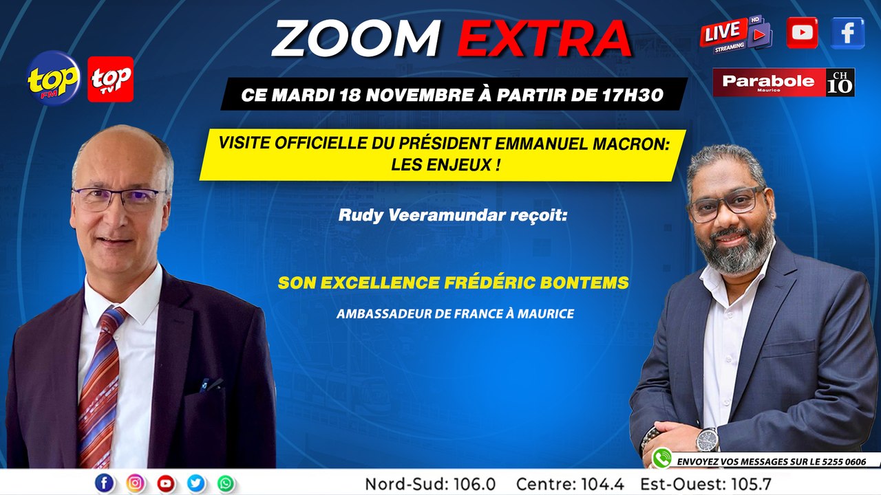 ZOOM EXTRA: Rudy Veeramundar reçoit: Son Excellence Frédéric Bontems