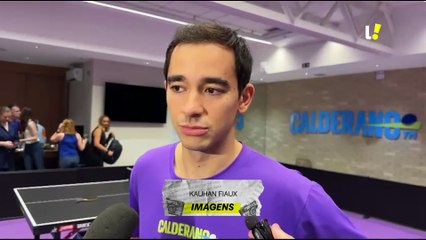 Hugo Calderano comenta carreira no tênis de mesa.