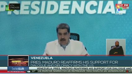 Venezuela, pres. Maduro reaffirms his support for dialogue and diplomacy with the U.S.