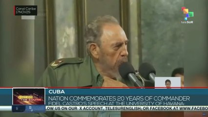 Cuba commemorates 20 years of Commander Fidel Castro's speech at the University of Havana