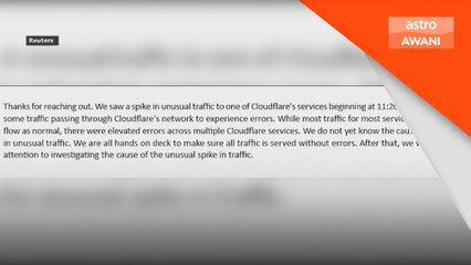 Ribuan laman web terjejas akibat gangguan Cloudfare