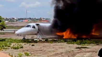 Private Jet Carrying 18 Skids Off Runway and Bursts into Flames While Traveling to Mine Bridge Collapse That Killed 32