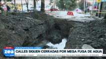 Continúan trabajos de reparación de megafuga de agua en la Col. Patrimonio Familiar