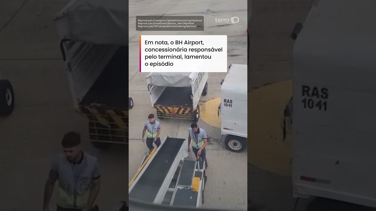 Funcionário da Azul é flagrado arremessando bagagens em aeroporto de BH