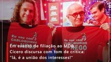 Em evento de filiação ao MDB, Cícero discursa com tom de crítica: “lá, é a união dos interesses!”