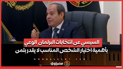السيسي عن انتخابات البرلمان- الوعي بأهمية اختيار الشخص المناسب لا يقدر بثمن