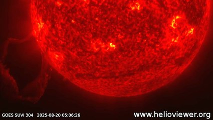 Sun Unleashes Two Massive Prominences In View From NOAA Satellite