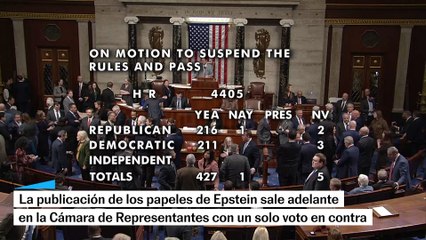 La ley que fuerza a Trump a publicar los papeles de Epstein sale adelante en la Cámara de Representantes