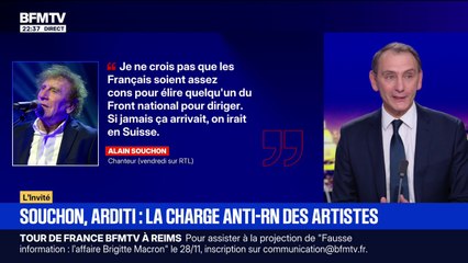 Propos d'Alain Souchon contre le RN: "Ce mépris de classe d'un certain nombre d'artistes est gênant", estime Laurent Jacobelli, porte-parole du RN