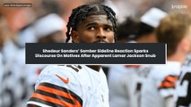 Shedeur Sanders’ Somber Sideline Reaction Sparks Discourse On Motives After Apparent Lamar Jackson Snub