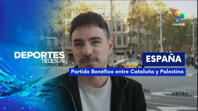 Partido benéfico entre Cataluña y Palestina DEPORTES TELESUR 18-11-2025
