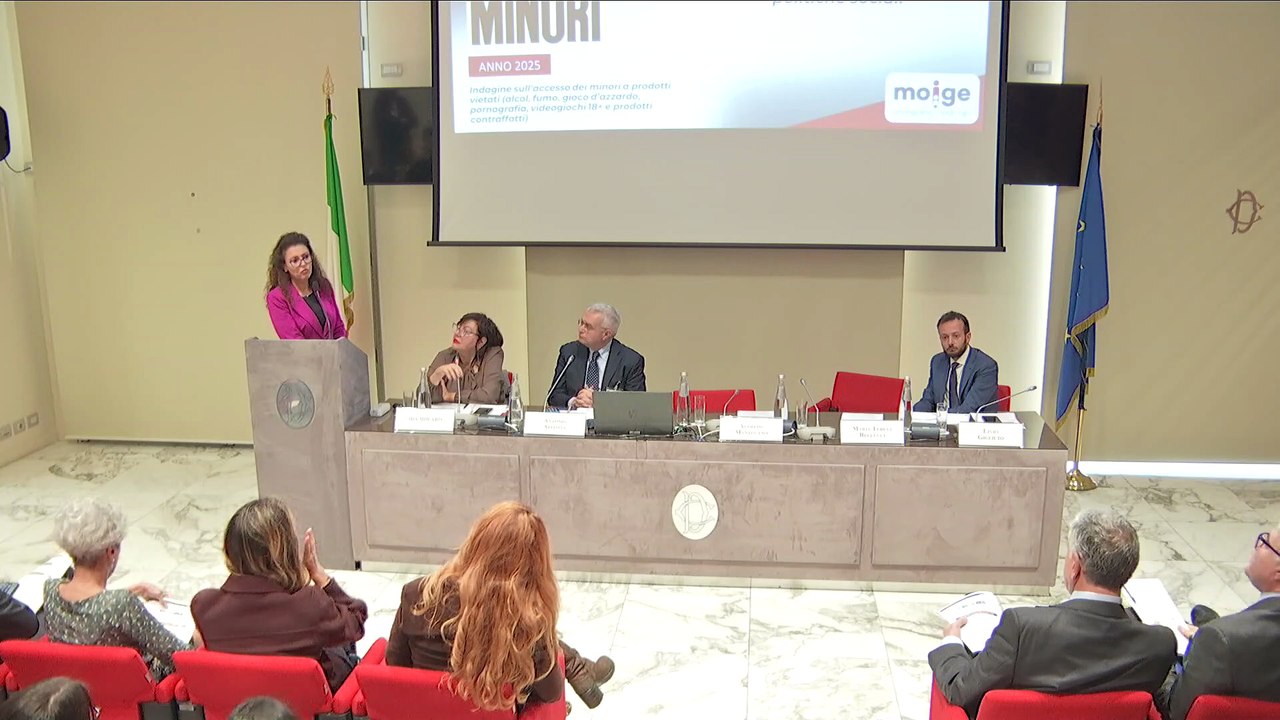 Roma - ​​Venduti ai minori - Presentazione dell'indagine Moige-Istituto Piepoli sull'accesso dei minori a prodotti vietati o inadeguati - Saluto di Fontana. (18.11.25)