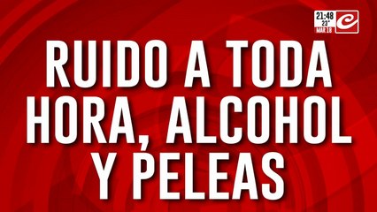 Ruido a toda hora, alcohol y peleas