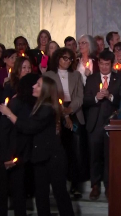 Watch Epstein accusers celebrate after Senate passes bill to release files
