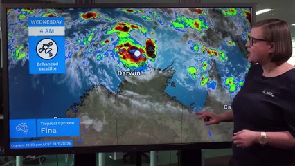 Tropical Cyclone Fina developing north of the Northern Territory