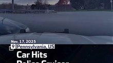Car Hits Police Cruiser At Red Light